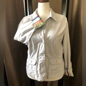 Light Gray Women's Casual Button-Front Jacket